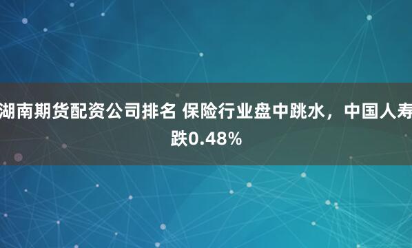 湖南期货配资公司排名 保险行业盘中跳水，中国人寿跌0.48%